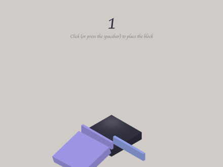 Stack: a sliding block above the tower
